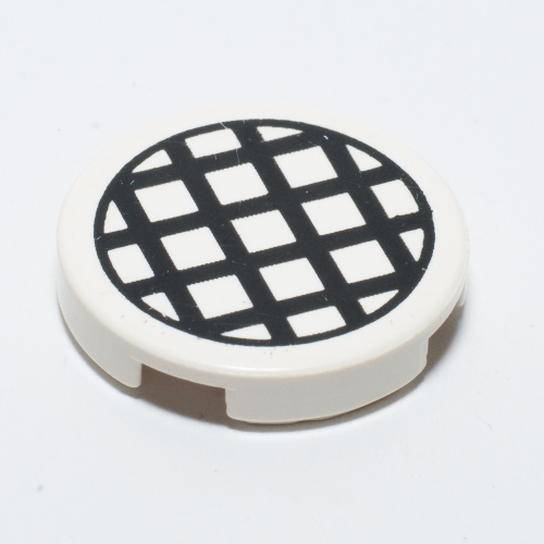 LEGO part Tile Round 2 x 2 with Black Grid Small Print