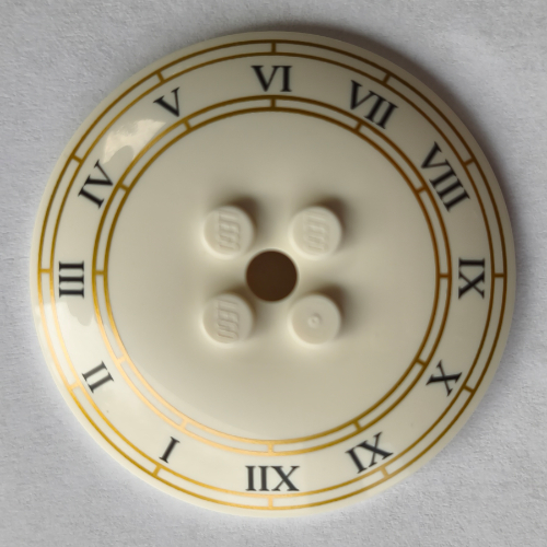 Dish 6 x 6 Inverted (Radar) with Solid Studs and Roman Numeral Clock Face print