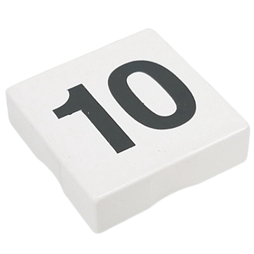 Duplo Tile 2 x 2 with '10' Print