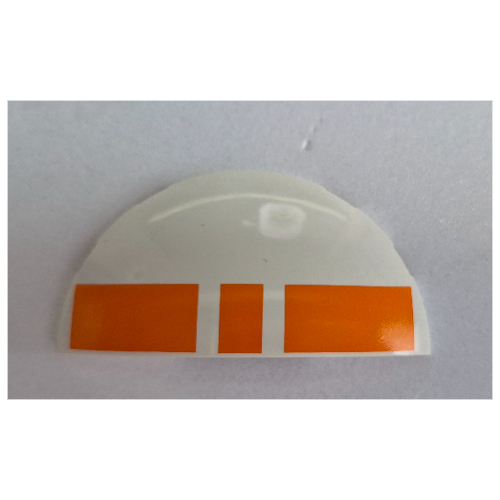 Brick Round 3 x 6 Half Circle with Orange Rectangles print