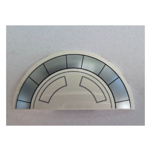 Brick Round 3 x 6 Half Circle with Silver Band print