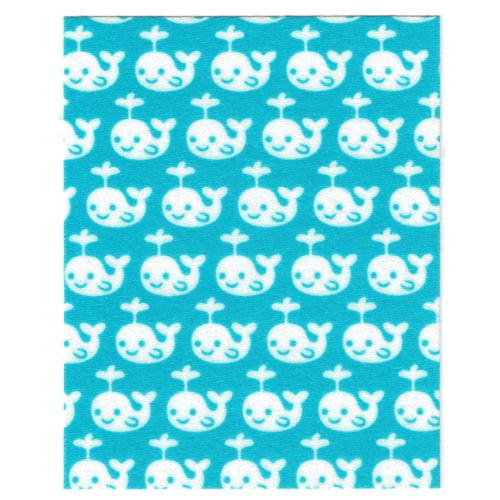 Duplo Blanket, Azure with Whales Print