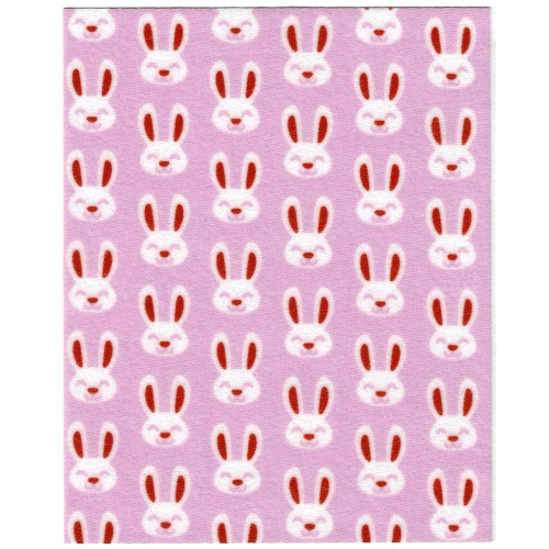 Duplo Blanket, Bright Pink with Rabbit Heads Print
