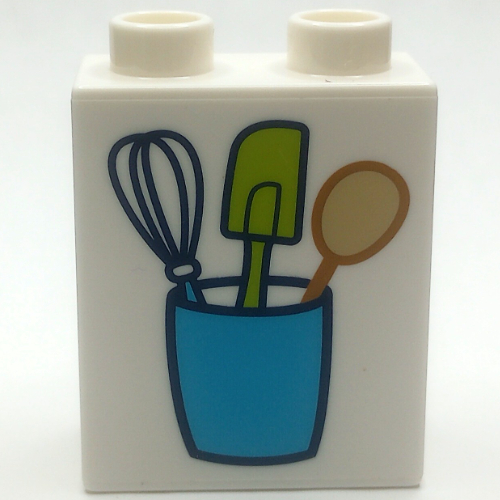 Duplo Brick 1 x 2 x 2 with Kitchen Appliances print