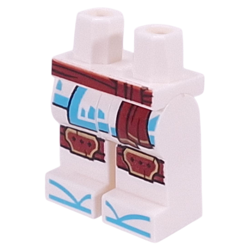 Hips and White Legs with Dark Red Sash, Knee Caps, Medium Azure Sandals print