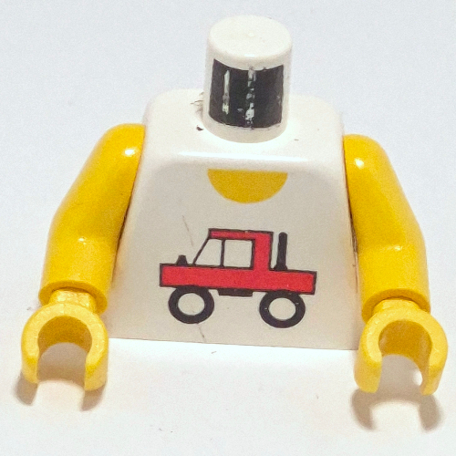 Torso, Vest, Red Truck Print, Yellow Arms and Hands
