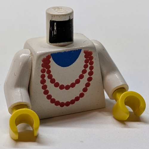 Torso, Red Necklace and Blue Undershirt Print, White Arms, Yellow Hands
