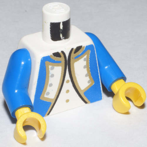 Torso Jacket with Blue Sides, Gold Trim and Buttons Print (Imperial Soldier Officer), Blue Arms, Yellow Hands