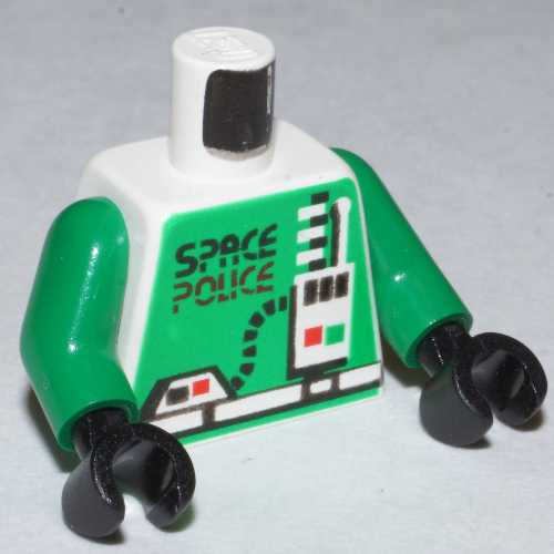 Torso Space Police with Radio Print, Green Arms, Black Hands