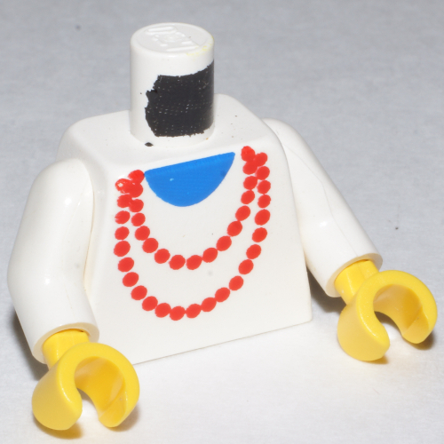 Torso Red Necklace and Blue Undershirt Print, White Arms, Yellow Hands