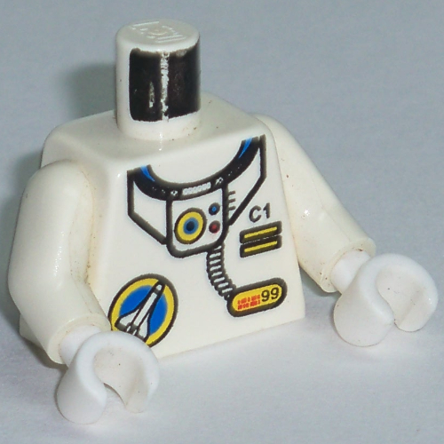 Torso Space Port Logo, Tube and 'C1' with Two Yellow Bars Print, White Arms and Hands