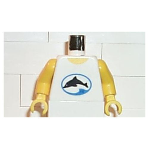 Torso Divers Dolphin Logo Print, Yellow Arms and Hands