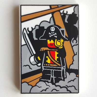 Tile 2 x 3 with Captain Redbeard Minifig Print
