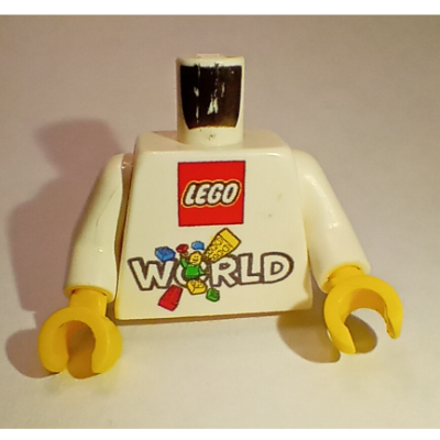 Torso, 'LEGO World', '2016 Ik was erbij! www.LEGOWORLD.nl' on Back print, White Arms, Yellow Hands