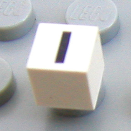 Modulex Tile 1 x 1 with I print - Black Lining on Top and Sides