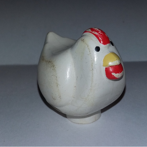 Duplo Animal Chicken / Hen with Yellow Beak, and Red Comb, No Base [Old Style]