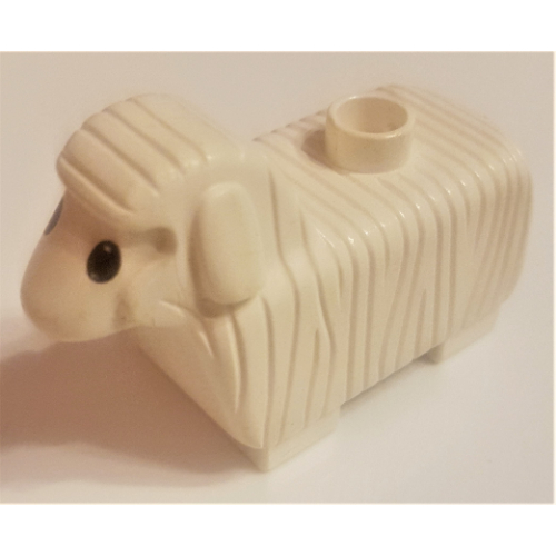 Duplo Animal Sheep, with Solid Black Eyes (Old Style)
