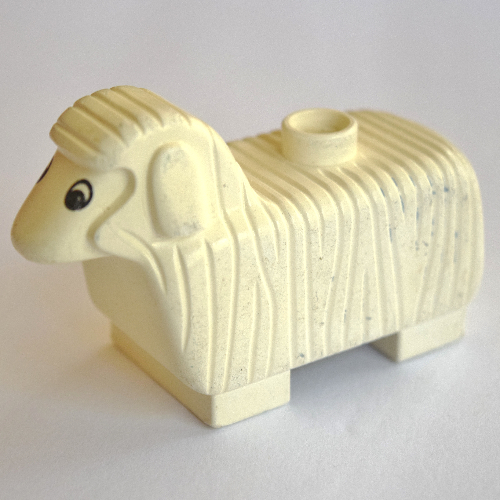 Duplo Animal Sheep, with Black and White Eyes Print (Old Style)