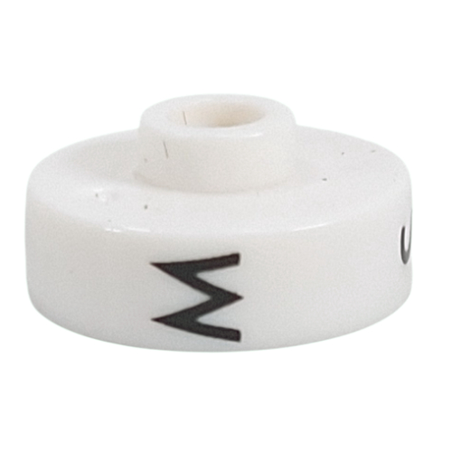 Pen Bead, Round Short, Flat Edge with 'M', 'S', 'Z' Print