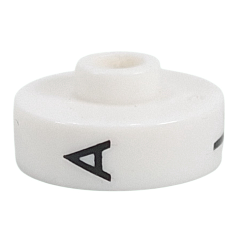 Pen Bead, Round Short, Flat Edge with 'A', 'L', 'K' Print