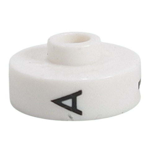 Pen Bead, Round Short, Flat Edge with 'A', '1', 'N' Print