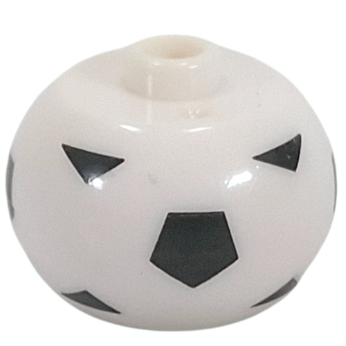 Pen Bead, Round Orb with Soccer Ball Print