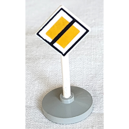 Road Sign Old Diamond with Black & White Border End of Major Road Print & Type 2 Base