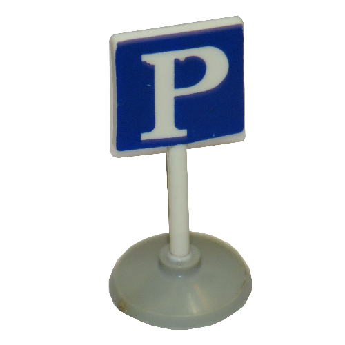 Road Sign Old Square with Parking 'P' Print & Type 1 Base