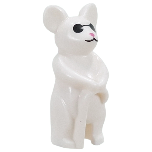 Animal, Mouse with Walking Stick, Black Glasses, Dark Pink Nose print