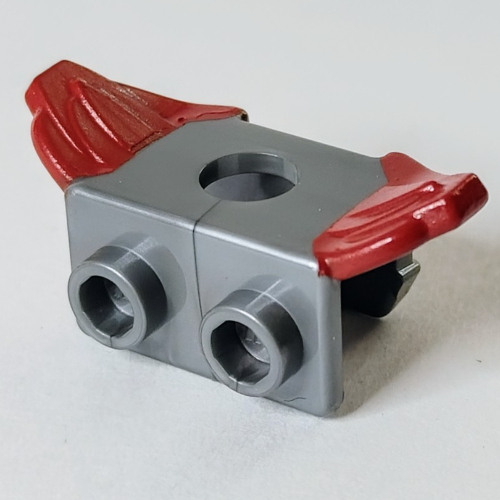 Minifig Neckwear Armour Shoulder Pads with 1 Stud on Front, 2 Studs on Back, Dark Red Shoulders print