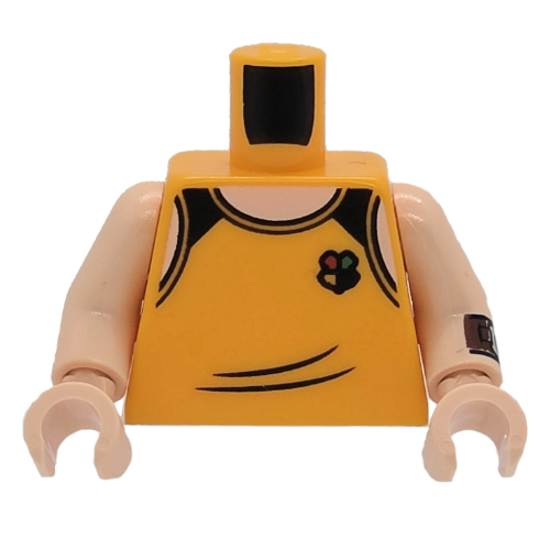 Torso, Tank Top, Black rim, 'DIGGORY' on Back, Reddish Brown Wrist Band print, Light Nougat Arms and Hands