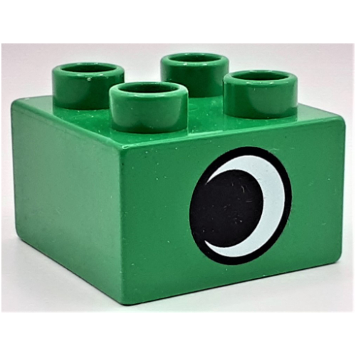 Duplo Brick 2 x 2 with Eye without White Spot Print, on Two Sides