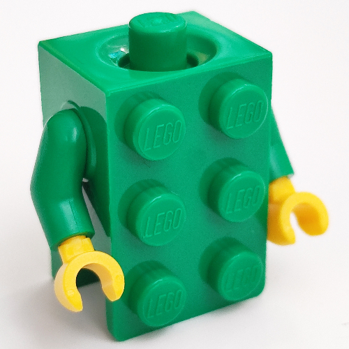 Minifig Torso Brick Suit with Yellow Hands