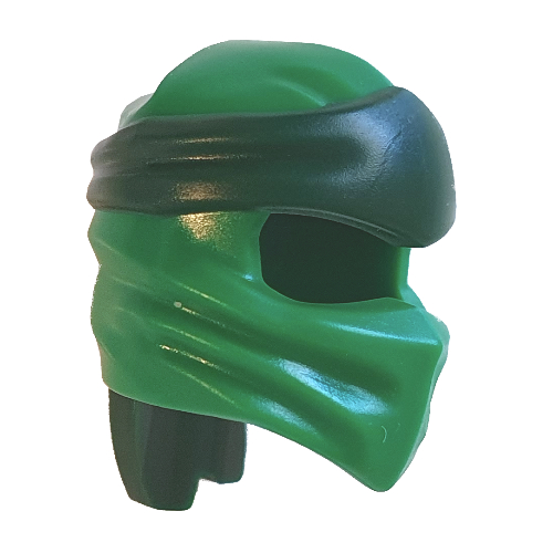 Wrap with Long Back Knot, Dark Green Band Pattern