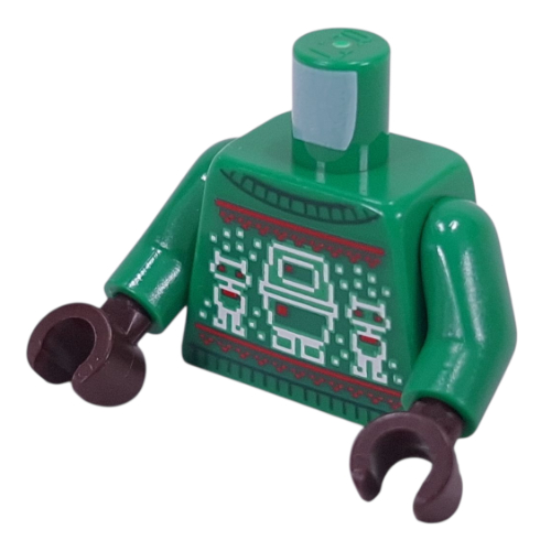 Torso, Ugly Christmas Sweater, GONK Droid, BD-72 print, Red Bows print, Green Arms, Dark Brown Hands
