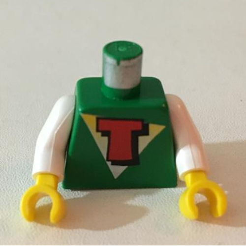 Torso White and Yellow Triangle and Red 'T' Print (Freestyle Timmy), White Arms, Yellow Hands