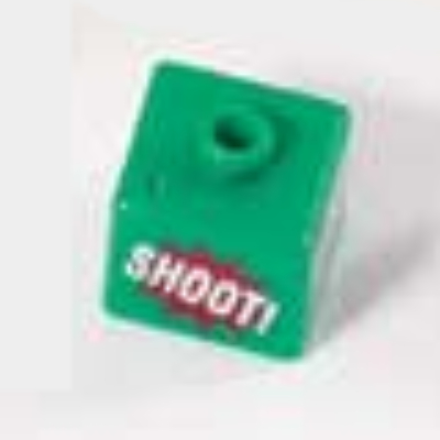 Pen Bead, Square with 'SHOOT' Print