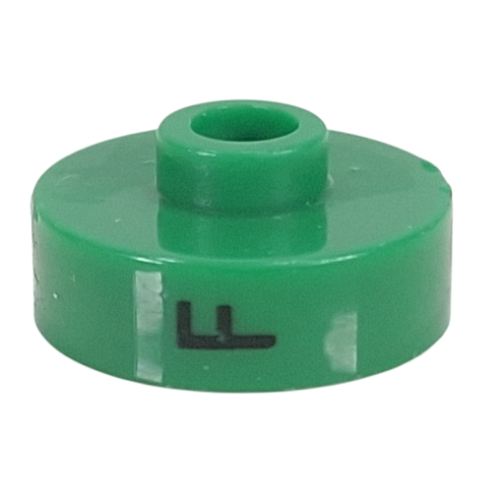 Pen Bead, Round Short, Flat Edge with 'F', '9', 'J' Print