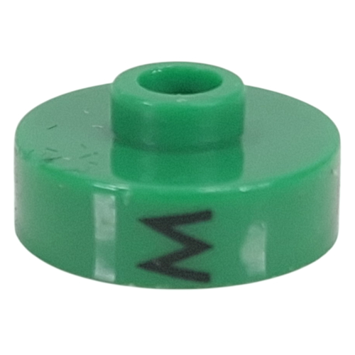 Pen Bead, Round Short, Flat Edge with 'M', '5', 'Q' Print