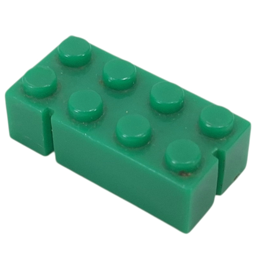 Brick 2 x 4 without Bottom Tubes, Slotted (with 2 slots, opposite corner left)