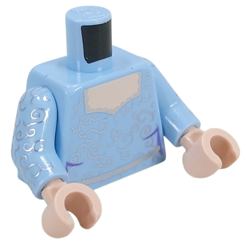 Torso, Silver Decorations print, Bright Light Blue Arms, Light Nougat Hands