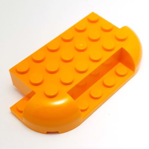 Brick Curved 4 x 8 with Rounded Ends, 1 x 4 Cutout in Front, 2x 1 x 2 cutouts in Back