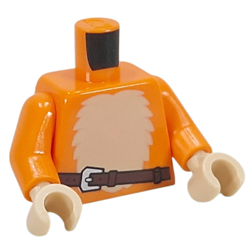 Torso, Tan Fur Chest, Dark Brown Strap print, Orange Arms, Tan Hands