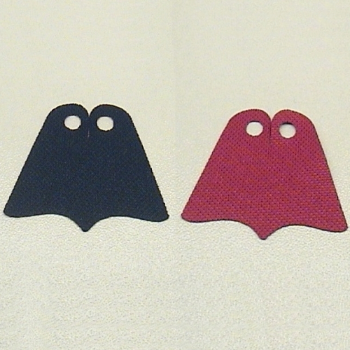 Neckwear Cape, Scalloped with Center Point, 2 Holes, Dark Blue Back