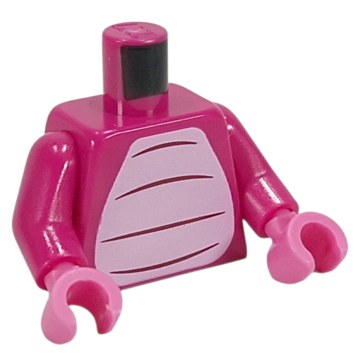 Torso, Bright Pink Dragon Belly print, Magenta Arms, Dark Pink Hands