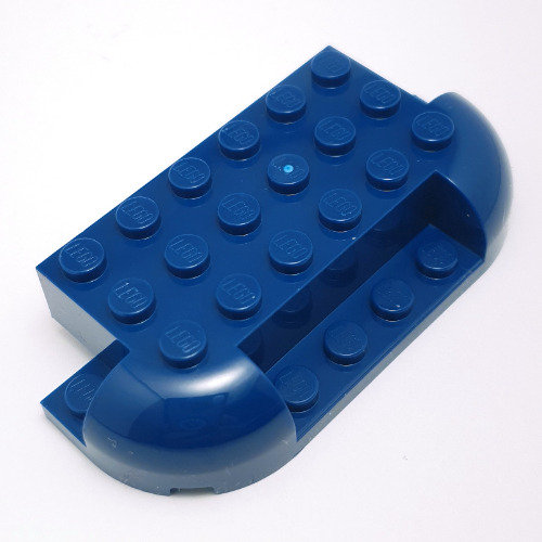 Brick Curved 4 x 8 with Rounded Ends, 1 x 4 Cutout in Front, 2x 1 x 2 cutouts in Back