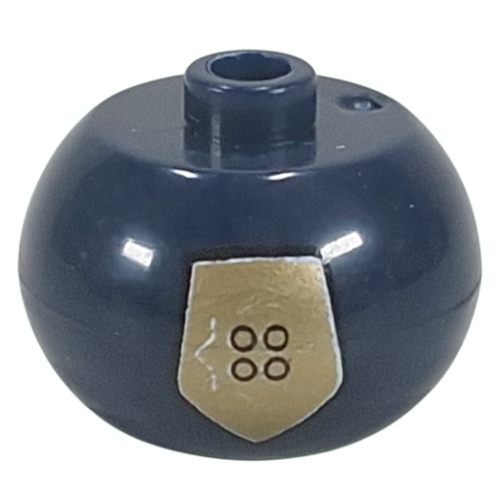 Pen Bead, Round Orb with Gold Police Badge Print