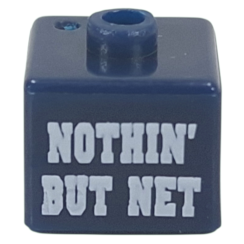 Pen Bead, Square with White 'NOTHIN' BUT NET' print