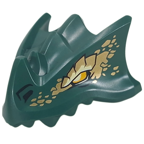 Creature Body Part, Dragon Head Upper Jaw with Yellow/Yellowish Green Eye, Gold Scales print
