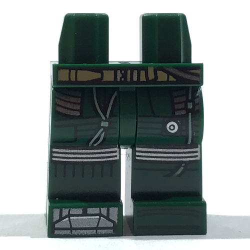 Hips and Dark Green Legs with Tan Belt, Light Aqua Hoses, Silver Armor, Knee Pads print